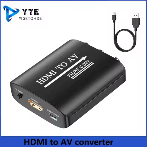 HDMI to RCA converter, supports PAL/NTSC, suitable for Apple TV, Roku, Fire Stick, Blu -ray, DVD pla