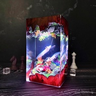 Hexagonal Dinosaur Fish Axolotl Resin Night Light Underwater World Craft Office Desk Decoration Whol