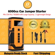 7star 6000cc Car Jumper Starter Air Compressor Kereta Jump Start Tire Air Pump Emergency Starter Pow
