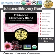 Buddha Teas, Organic Echinacea Elderberry Blend Tea, Caffeine Free, 18 Tea Bags, once a day shop, le