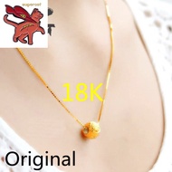 18k Saudi Gold Necklace for Women Original Transfer Ball Gold Bead Clavicle Necklace Female Gold Version
