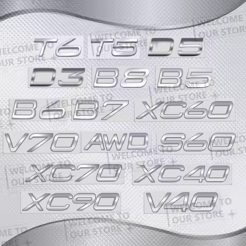 Car Sticker chrome For For Volvo V70 V60 V40 S90 S60 XC40 XC60 XC90 XC70 D2 D3 B5 B6 AWD Logo Badge 