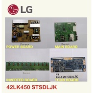 LG LCD TV 42LK450-TA STSDLJK Power Board PSLH-L018R Main Board EAX64272802 Inverter Board V238-C01 T