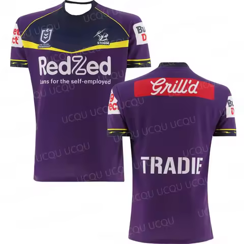 2026 New Arrival Summer Australian Melbourne Storm Mens 2026 Mens Home Jersey Training Jersey Kid Un