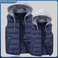 Winter Warm Vest Sleeveless Vest Mens Hooded Waterproof Winter Vest Warm Sleeveless Jacket for Cold 