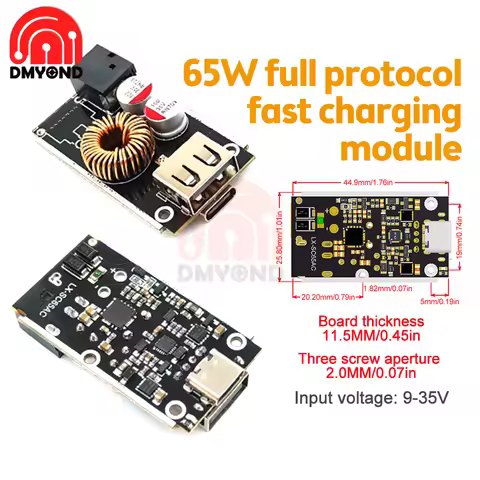 65W Fast Charging Converter Board USB Interface QC2.0 QC3.0 QC4.0 Output Protocol Fast Protocol FCP 