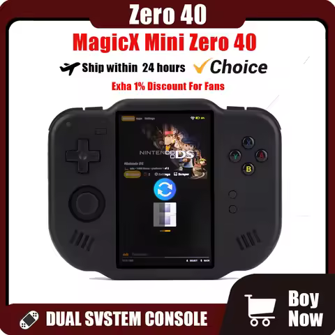 MagicX Mini Zero 40 Retro Handheld Game Console Touch Screen 4.0 Inch IPS Portable Retro Video Game 
