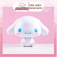 Long-eared dog decorates cakes, white Cina puppy decorates birthday cakes