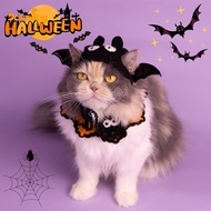 Halloween Pet Fun Collar Pumpkin Bat Hat Suitable for Cats Dogs
