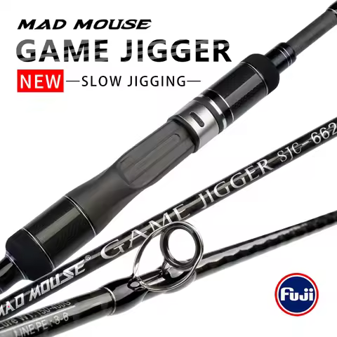 MADMOUSE Japan Fuji Parts Slow Jigging Rod game jigger1.98M PE 3-6 JIG150-400G 20kgs Spinning/castin