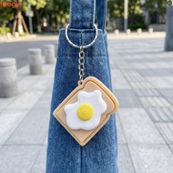 THEGIRL8B Pizza Cookie Clicker, Double eggs Fried Eggs Foods Clicker Key Chain, Creative 3D Printed 