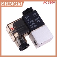 SHNGki Van điện từ 12V 24V 110V 220V 380V 1/8 "Van khí nén tác động trực tiếp 2 chiều