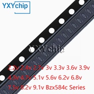 100pcs Smd Zener Diode Sod-523 0603 2.2v 2.4v 2.7v 3v 3.3v 3.6v 3.9v 5.1v 5.6v 6.2v 6.8v 7.5v 8.2v 9