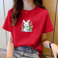 Women Tshirt New Fashion T-shirt Cartoon Printing Top Round Neck Ladies Tops Ready Stock Size M-4XL