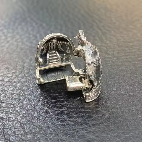 925 Sterling Silver Sparkle Ballerina Egg Polly Pocket Charm Bead For Bracelet Bangle With Foldable 