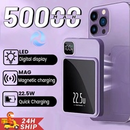 Powerbank Original 50000mAh 22.5W Super Fast Charge Ultrathin Wireless Magnetic LED Display Powerban