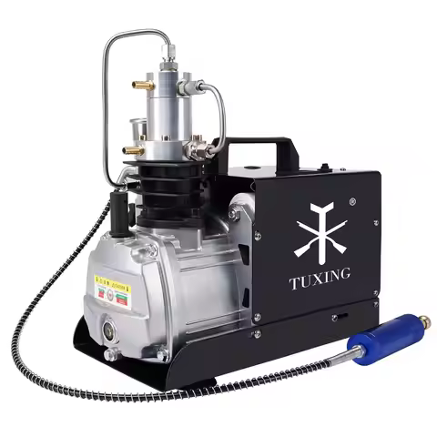 TUXING 300Bar PCP Compressor Electric 4500Psi High Pressure Air Compressor Auto stop for PCP Scuba 0