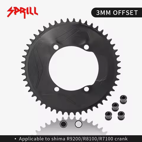 SPRILL 3mm Offset 110BCD 4-Bolt AERO Chainring Narrow Wide Teeth for SHIMANO R8100 R9200 1X 12Speed