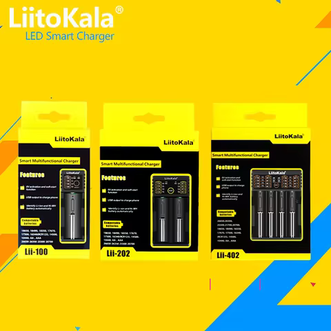 LiitoKala Lii-100 lii-202 Lii-402 Lii-S2 S4 C2 D4 18650 Battery Charger For 26650 16340 14500 LiFePO