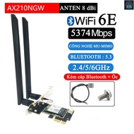 PCIE 6E AX 210 wifi card set running 3 bands 2.4/5/6 GHz with integrated Bluetooth 5.3 for Laptop PC