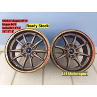 Rim Sticker Mugen MF10/Mugen MF8 Sticker 1set(8pcs) Original Spec Myvi Alza Axia Saga Blm Wira Jazz 