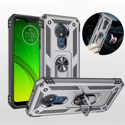For Motorola Moto G7 Power G6 G7 Plus G8 Play Case Armor Magnetic Ring Stand Holder Cover for Moto G