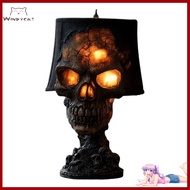 windycat Eerie Halloween Lighting Gothic Home Decor Lighting Spooky Led Skull Desk Lamp for Hallowee