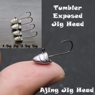 H023 - Tumbler Exposed Jig Head Hook/ Ajing Fishing Hook/Rock Fishing /Mata Kail Ajing /UL Fishing G