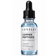 LUVELEY GHK-Cu Peptide Serum - with GHK-Cu Peptide and Hyaluronic Acid, 1 Fl Oz