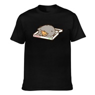 Pusheen The Cat Pizza Box Pusheen Eating Pizza Comfortable Fit Mens T-Shirt Creative