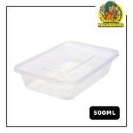 Rectangle Plastic Food Container with Lids MW-S500[50pcs]500ML- Bekas Makanan Plastik Petak | Microw