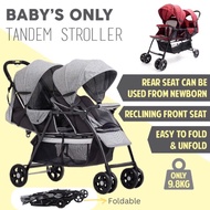 Baby’s Only T2 Twins Stroller Double Tandem Front & Back Baby Pram