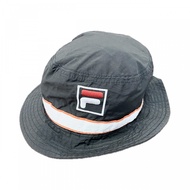 หมวกทรงบักเก็ต FILA สีดำ ปักโลโก้ สไตล์วินเทจ