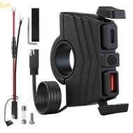 Eon Motorcycle Accessory USB Chargers With IP65 Waterproof Rating Support PD QC3 0