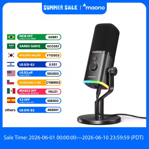 maono PD100X Dynamic Microphone.Software Noise Reduction Included.RGB gaming mic.Enhances gaming exp