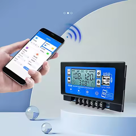 30A/40A/50A/60A bluetooth Solar Panel Controller Digital Display LCD Screen MPPT Controller Solar Pa