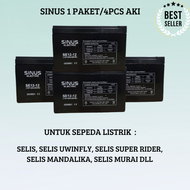 AKI SEPEDA LISTRIK 12V 12AH 48V 12AH SINUS ELECTRIC 1PAKET/4PCS AKI