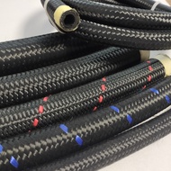 20ft universal an-6 3/8" oil fuel line hose 4an 6an 8an 8 an black nylon braided rubber hose with re