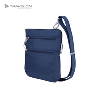 Travelon OS Anti-Theft Classic Slim Double Zip Crossbody Bags Blue