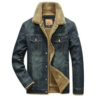TELLHIGH Winter Denim Jacket Men Windbreaker Fleece Thick Warm Mens Jacket Outwear Jeans Coat Male M