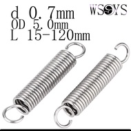SUS304 Open eye tension spring/Spring tarik mata terbuka d=0.7mm,OD5mm,L=15~120mm[WSYS-MB]