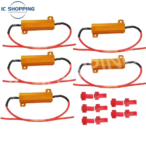 Automotive LED Tail Light Resistor 50W Power Resistor 12V 6R 8R 10R Steering Decoder Resistor for Ca