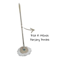 Alat Pel Lantai Tongkat Pel portabel Kain Pel Set Stick Set with Headmop / Pel Spin Mop Tongkat