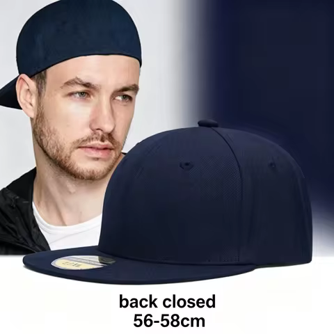 Fitted Back Closed (Not Adjustable) Flat Cap Quality Hip Hop Fitted Hats Adult Solid Color Baseball 
