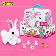 Zuru Pet Rabbit ของเล่นอิเล็กทรอนิกส์เพื่อนรักสุดน่ารักสำหรับเด็กผู้หญิง ของเล่นตุ๊กตาสัตว์เลี้ยงที่