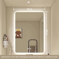 Bathroom LED Smart Mirror Wall Mounted Washbasin Touch Mirror Illuminated Horizontal Mirror Touch Sc