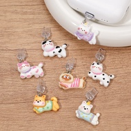 Phone Debris Plug Cartoon Cat & Dog Designs Seal Water-Repellent Debris-Deflecting Charging Port