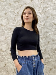 MODAVIE - ZEA Longsleeve Crop Top Korea Baju Atasan Lengan Panjang Crop Tee Korean