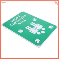 💍 Emergency Assembly Point Sign PVC Green Fire Safety Sign for Office