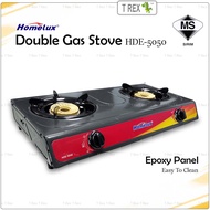 Homelux Double Gas Stove Cooker HDE-5050 / Double Burner Gas Stove / Gas Cooker / 2 Burners Stove / Dapur Gas Berkembar
